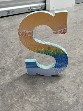 Decorative Letter 'S' Wall Art - Multicolor